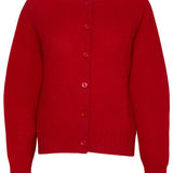 Lenzie Brushed Wool Cardigan Bright Red Genevieve Sweeney