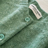 Lenzie Brushed Wool Cardigan Celadon Green Genevieve Sweeney