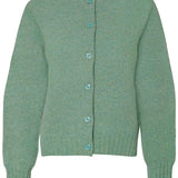 Lenzie Brushed Wool Cardigan Celadon Green Genevieve Sweeney