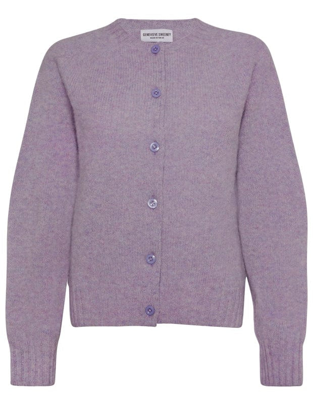 Lenzie Brushed Wool Cardigan Lilac Heather- Preorder Genevieve Sweeney