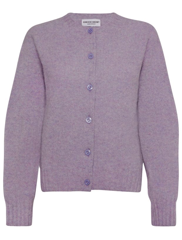 Lenzie Brushed Wool Cardigan Lilac Heather- Preorder Genevieve Sweeney