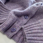 Lenzie Brushed Wool Cardigan Lilac Heather- Preorder Genevieve Sweeney