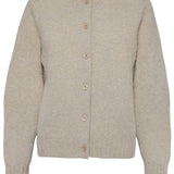 Lenzie Brushed Wool Cardigan Putty Melange - Preorder Genevieve Sweeney
