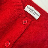 Lenzie Brushed Wool Cardigan Bright Red Genevieve Sweeney