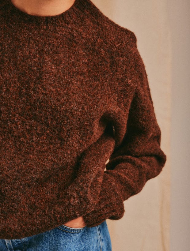 Leslie Brushed Wool Sweater Coffee Genevieve Sweeney