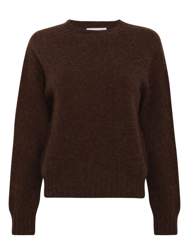 Leslie Brushed Wool Sweater Coffee Genevieve Sweeney