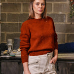 Leslie Brushed Wool Sweater Spiced Red Genevieve Sweeney