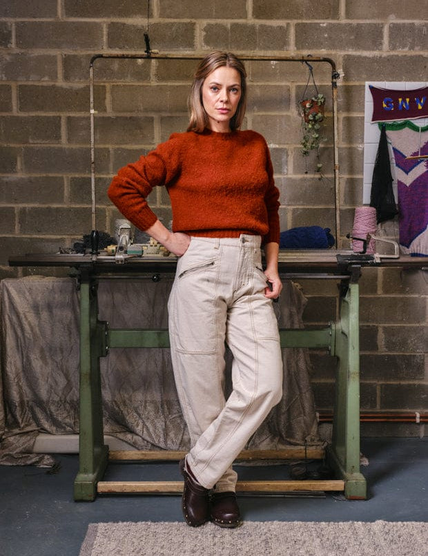 Leslie Brushed Wool Sweater Spiced Red Genevieve Sweeney