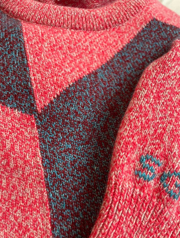 Leyden Geometric Lambswool Sweater Pink Genevieve Sweeney