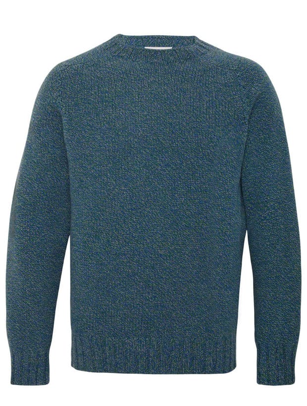 Liddel Chunky Lambswool Sweater Marl Blue Green Genevieve Sweeney