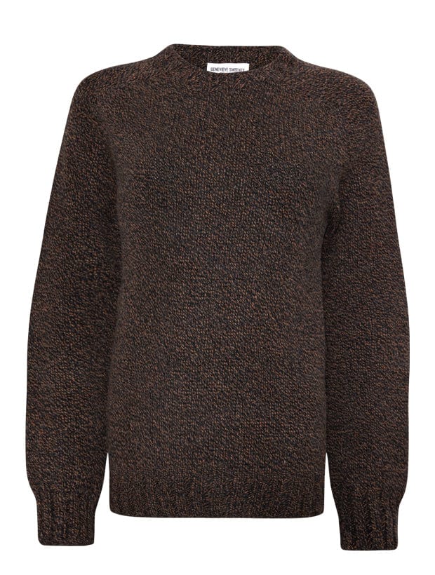 Liddel Chunky Lambswool Sweater Marl Hazelnut Genevieve Sweeney