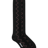 Sia Merino Wool Knee High Black Socks Pink Genevieve Sweeney