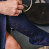 Sia Merino Knee High Socks Navy Genevieve Sweeney