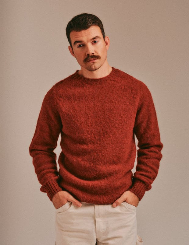 Lunan Brushed Wool Sweater Spiced Red Genevieve Sweeney