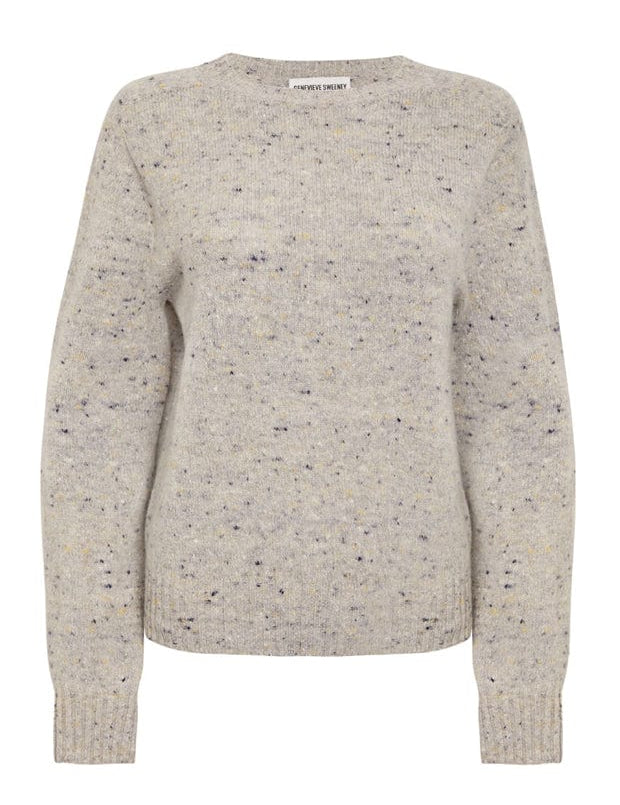 Maud Lambswool Cashmere Sweater Light Grey Genevieve Sweeney