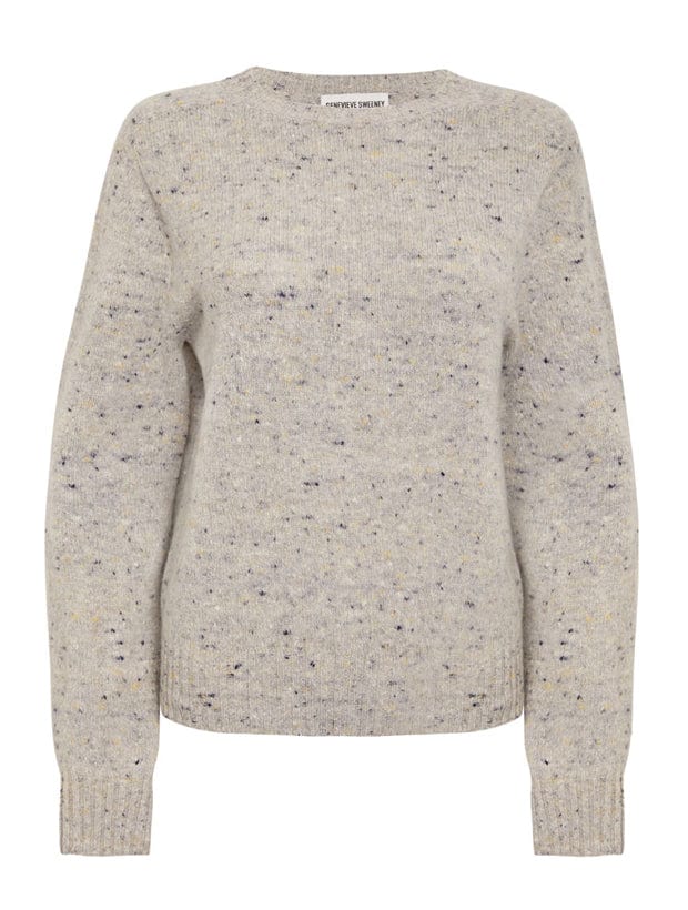 Maud Lambswool Cashmere Sweater Light Grey Genevieve Sweeney