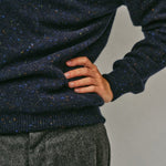 Mauden Lambswool Cashmere Sweater Navy Genevieve Sweeney