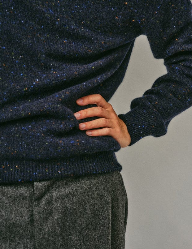 Mauden Lambswool Cashmere Sweater Navy Genevieve Sweeney