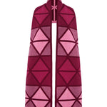 Geometric Lambswool Blanket Scarf Raspberry Pink Genevieve Sweeney