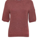 Quin Merino Wool Knitted T-shirt Pink Genevieve Sweeney