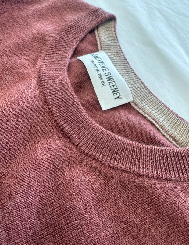 Quin Merino Wool Knitted T-shirt Pink Genevieve Sweeney