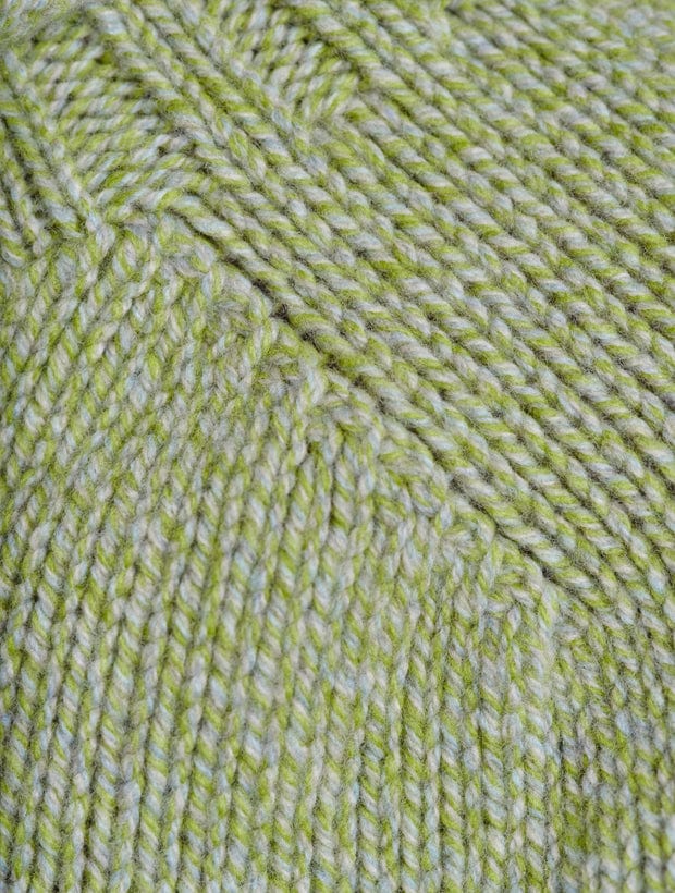 Rae Chunky Lambswool Roll Neck Sweater Lime Marl Genevieve Sweeney