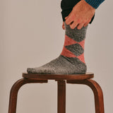 Salpaka Merino Wool Alpaca Argyle Socks Charcoal Genevieve Sweeney
