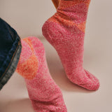 Salpaka Merino Wool Alpaca Argyle Socks Pink Marl Genevieve Sweeney