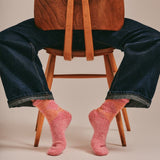 Salpaka Merino Wool Alpaca Argyle Socks Pink Marl Genevieve Sweeney