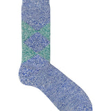 Salpaka Merino Wool Alpaca Argyle Socks Blue Marl Genevieve Sweeney