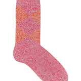 Salpaka Merino Wool Alpaca Argyle Socks Pink Marl Genevieve Sweeney