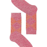 Salpaka Merino Wool Alpaca Argyle Socks Pink Marl Genevieve Sweeney
