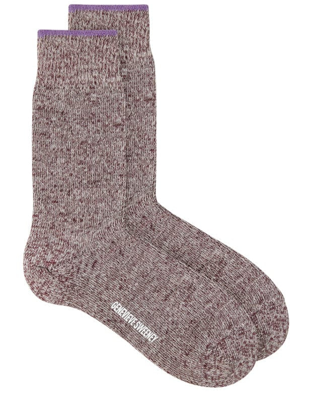 Salpaka Merino Wool Alpaca Marl Socks Burgundy Tipping Genevieve Sweeney