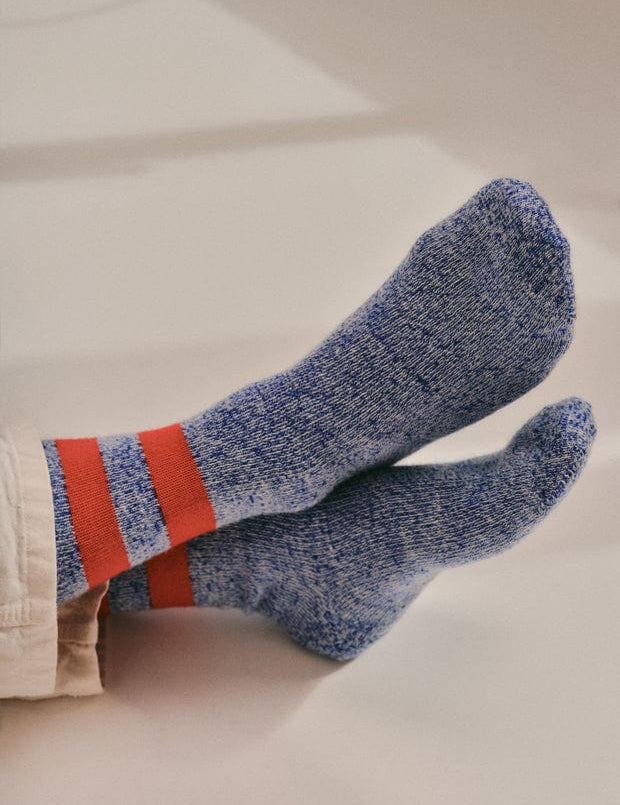 Salpaka Merino Wool Alpaca Marl Socks Royal Blue Genevieve Sweeney