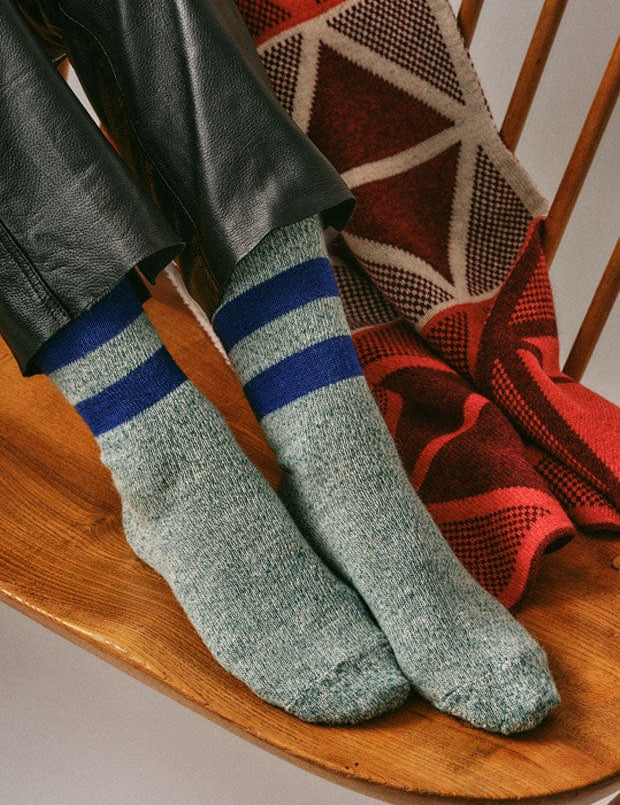 Salpaka Merino Wool Alpaca Marl Socks Jade Green Genevieve Sweeney