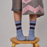 Salpaka Merino Wool Alpaca Marl Socks Blue Genevieve Sweeney