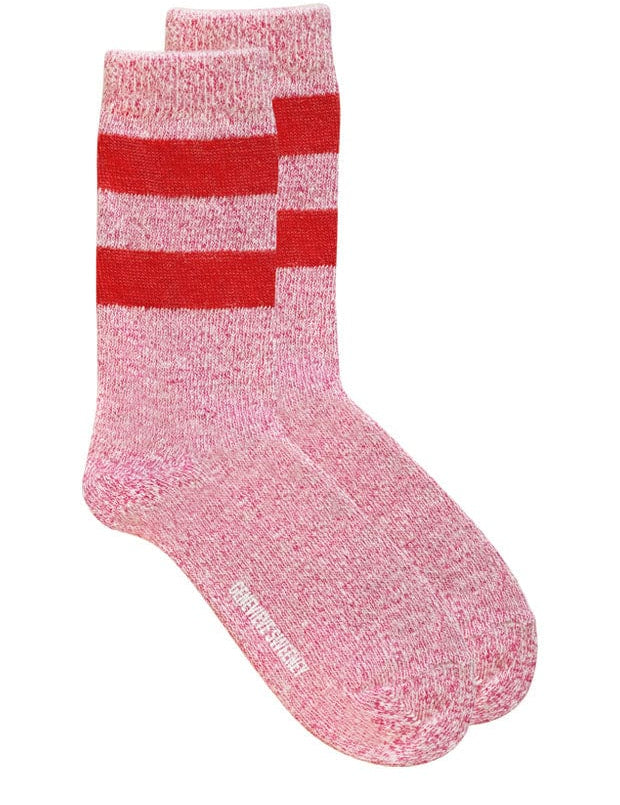 Salpaka Merino Wool Alpaca Marl Socks Pink Genevieve Sweeney