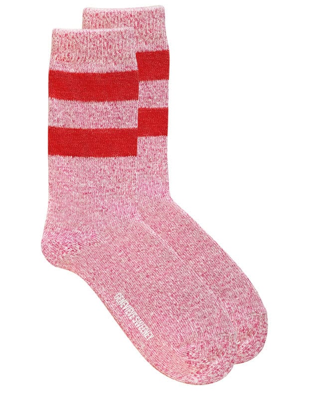 Salpaka Merino Wool Alpaca Marl Socks Pink Genevieve Sweeney