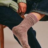 Salpaka Merino Wool Alpaca Marl Socks Burgundy Tipping Genevieve Sweeney