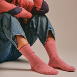Salpaka Merino Wool Alpaca Marl Socks Pink Tipping Genevieve Sweeney