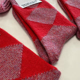 Samar Merino Argyle Sock Red Genevieve Sweeney