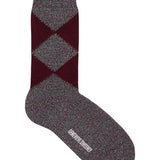 Samar Merino Argyle Sock Burgundy Genevieve Sweeney