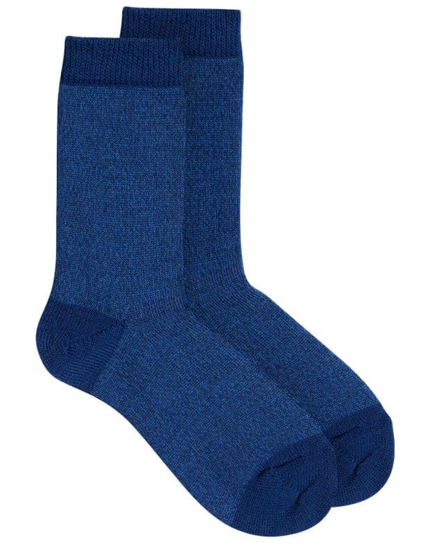 Samar Merino Wool Marl Sock Blue Genevieve Sweeney