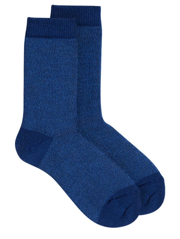 Samar Merino Wool Marl Sock Blue Genevieve Sweeney