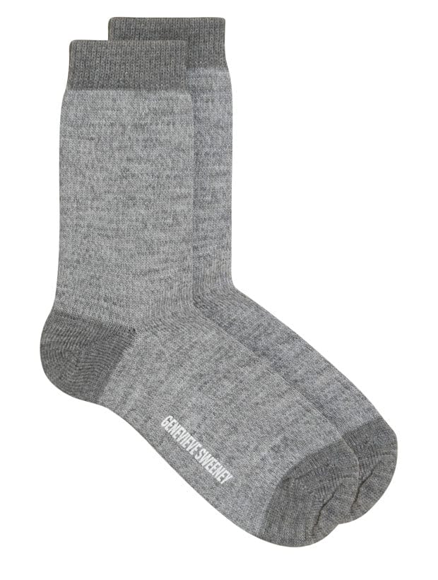 Samar Merino Wool Marl Sock Light Grey Genevieve Sweeney