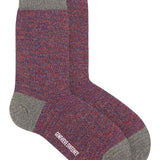 Samar Merino Wool Marl Sock Grey Orange Genevieve Sweeney
