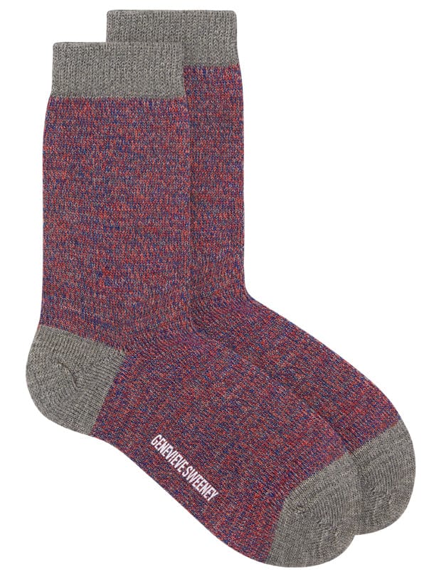 Samar Merino Wool Marl Sock Grey Orange Genevieve Sweeney