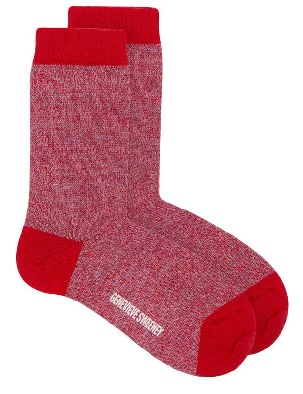 Samar Merino Wool Marl Sock Red Genevieve Sweeney
