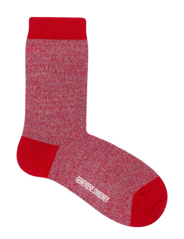 Samar Merino Wool Marl Sock Red Genevieve Sweeney