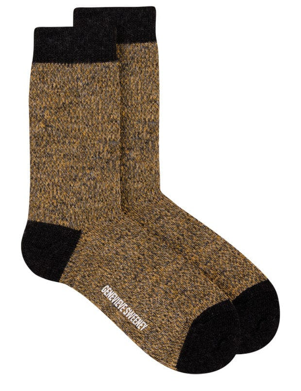 Samar Merino Wool Marl Sock Mustard Genevieve Sweeney
